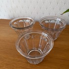 3 Large Vintage French Glass Jam Jelly Jar Pot Faceted Preserving Glass 1812253