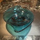 Viking Epic Line Bluenique Oblong Dish Console Bowl Freeform Art Glass 9   