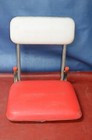 Vtg 1950s Portable Folding Booster Seat Red White Vinyl Padded Toddler Child Mcm