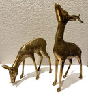 Brass Buck Doe Deer Pair Vintage Figurines   Sculptures Figure Decor Korea