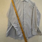 Van Heusen Men Dress Shirt 16 5 34 35 Blue white Stripe Cotton Blend