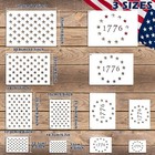 12 Pcs Plastic American Stencil Template  6 Sizes 13 Stars 1776 Template And    