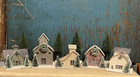 Primitive Colonial Christmas Light Up Putz Farmhouse Barn Mica Snow House 9p Set