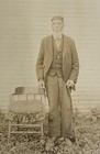 Antique Outdoor Cabinet Card Photo Old African American Man Cane North Calais Vt