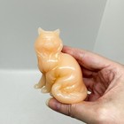 Vtg Franklin Mint Curio Cat Cats Pink Alabaster Mint Figurine Sitting Rare