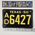1950 Texas License Plate      Vintage Tx Tag Ad 6427