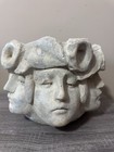 Hayes Parker Seven Faces Cast Stone Planter 1988 Signed Abstract Rare