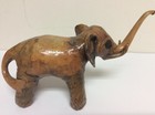 Vintage Handmade Marbled Clay Elephant Figure Sculpture