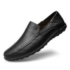 Genuine Leather Men Shoes Casual Loafers Moccasins Breathable Slip On Boat Shoes