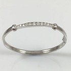 925 Sterling Silver Baby Bangle Cz Girls Child Christening Cubic Zirconia 5 