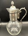 Silverplate   Glass Carafe Lid Handle   Plastic Cooling Insert Vintage 11   