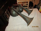 Vintage Dual Horns Air Steel Double Trumpet 15    12   Truck Car Rv Hot Rod Rat
