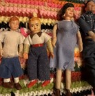 Caco Miniature Doll House Family  Germany Vtg Bendable Dolls