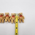 Vintage Flocked Teddy Bear Miniature Lot Of 4 Brown 2  