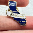 California State Shaped Blue Enamel Lapel Button Pin