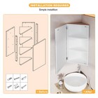 Corner Medicine Cabinet Bathroom Glass Mirrored Door Storage Wall Mount