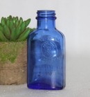 Vintage Milk Of Magnesia Blue Glass Bottle Hand Crafted Old Original  Usa