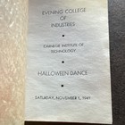 Vintage Halloween Dance Card Carnegie Institute Of Technology 1941 Ephemera