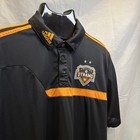 Adidas Mls Houston Dynamo Polo Shirt Mens Size L Soccer Outdoors Black Orange