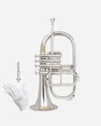 Flugel Horn Nicke Bb Flat 4 Valve With Hard Case Mouthpiece   
