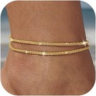 Sterling Silver Plated Ankle Bracelets For Women dainty Layered Waterproof An   