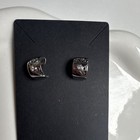 Silver Metal Cuff Stud Earrings Set Asymmetrical Design Lobe