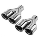 2pcs Dual Exhaust Tips 2 25  Inlet 3  Outlet Universal Car Truck 304