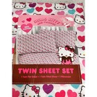 Nwt Sanrio Hello Kitty And Friends Twin Sheet Set Cotton Hearts Pink Purple Cat