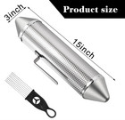 Stainless Steel Guiro Shaker With 2 Scrapers  15  Latin Percussion Instrument