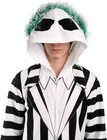 Beetlejuice Adult Mens Black White Striped Hooded Pajama Costume Halloween Nwt