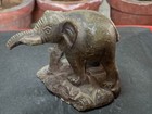1870 s Rare Antique Hand Carved Gray Stone Made Elephant Figurine Statue 4 