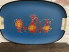 Vtg 1960s Mid-century Modern Turquoise Painted Fiberboard Tray Japan Collectible