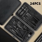 Manicure   Pedicure Set Nail Clippers Cleaner Cuticle Grooming Kit Nail Case