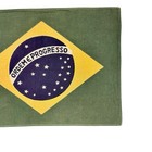 Vintage Cotton Flag Of Brazil 10 X 14     0410