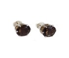 19thc Antique 3  ct Cairngorm Smoky Quartz silver Earrings  Scotland National Gem