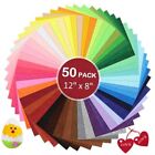 50pcs Felt Fabric Sheets  Assorted Colors Soft Felt Sheets For 8 X 12 Inches