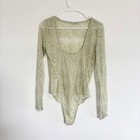 Intimately Free People Lace Bodysuit Long Sleeve Sheer Green S