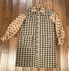 Vintage 1960s 1970s Smock Style Mini Dress Argyle   Circles B 40
