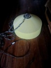 Mcm Vintage Atomic Plastic Pleated Hanging Swag Lamp Yellow Light Fixture