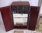 Dr  Salsbury Veterinary Medicine Chicken Pullorum Antique Wood Mirrored Cabinet
