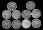 Ten  10  Morgan Silver Dollars  1879-1901  90  Silver Lot C29-1
