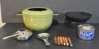 Ikea Senior Cast Iron Complete Fondue Set - Stand  Burner  Forks  Lid   Heat