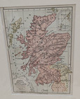 Original 1871 Antique Map North Britain Scotland  saxon Period  7   X 9   Mount