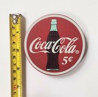 Coca Cola Bottle Circle Refrigerator Vintage Magnet Red