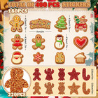 Christmas Foam Stickers Assorted Xmas Gingerbread Man Foam Decals Cartoon Glitte