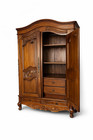 Victorian French-style Carved Armoire     Antique Walnut Wardrobe With Drawers