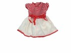 Doll Clothes 18  Dress Red White Stripe Fits American Girl Dolls