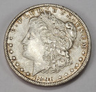 1896 Morgan Silver Dollar  90  Silver   1 Coin  Au   Unc