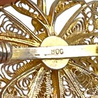 Estate Gold Wash 800 Silver Delicate Filigree Butterly Pin Brooch Pendant Combo