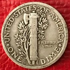 Vintage Vf Condition 1924 D Mercury Silver Dime-old Us Coin-feb517